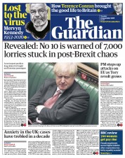 The Guardian (UK) Newspaper Front Page for 15 September 2020