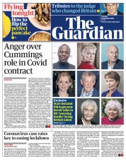 The Guardian (UK) Newspaper Front Page for 16 February 2021