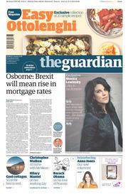 The Guardian (UK) Newspaper Front Page for 16 April 2016