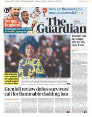 The Guardian (UK) Newspaper Front Page for 17 May 2018