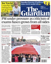 The Guardian (UK) Newspaper Front Page for 17 August 2020