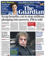 The Guardian (UK) Newspaper Front Page for 18 January 2021