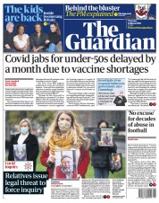 The Guardian (UK) Newspaper Front Page for 18 March 2021