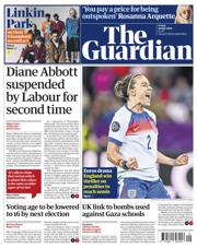 The Guardian front page for 18 July 2025