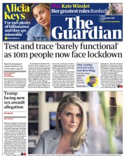 The Guardian (UK) Newspaper Front Page for 18 September 2020