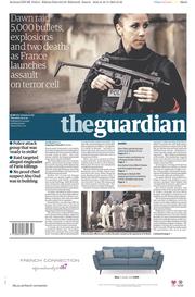 The Guardian (UK) Newspaper Front Page for 19 November 2015