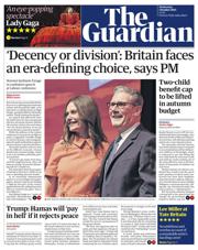The Guardian front page for 1 October 2025