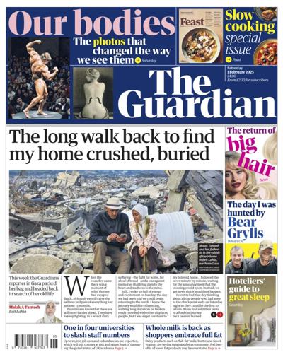 The Guardian Newspaper Front Page (UK) for 1 February 2025