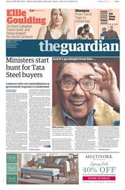 The Guardian (UK) Newspaper Front Page for 1 April 2016