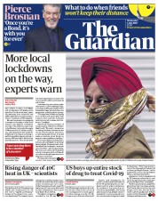 The Guardian (UK) Newspaper Front Page for 1 July 2020