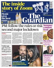 The Guardian (UK) Newspaper Front Page for 1 August 2020