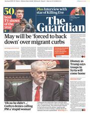 The Guardian (UK) Newspaper Front Page for 20 December 2018