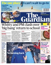 The Guardian (UK) Newspaper Front Page for 20 February 2021