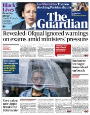 The Guardian (UK) Newspaper Front Page for 20 August 2020