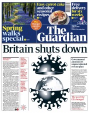 The Guardian (UK) Newspaper Front Page for 21 March 2020