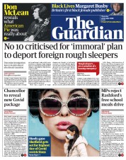 The Guardian (UK) Newspaper Front Page for 22 October 2020