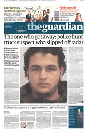 The Guardian (UK) Newspaper Front Page for 22 December 2016