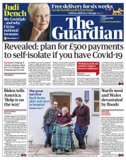 The Guardian (UK) Newspaper Front Page for 22 January 2021