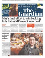 The Guardian (UK) Newspaper Front Page for 22 May 2019