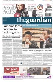 The Guardian (UK) Newspaper Front Page for 23 October 2015