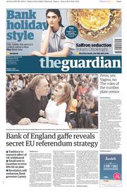 The Guardian (UK) Newspaper Front Page for 23 May 2015