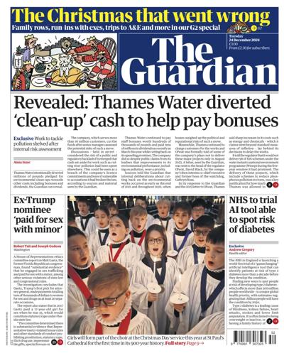 The Guardian Newspaper Front Page (UK) for 24 December 2024