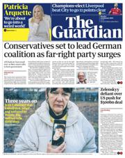 The Guardian front page for 24 February 2025