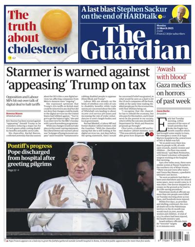 The Guardian Newspaper Front Page (UK) for 24 March 2025