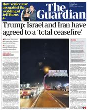 The Guardian front page for 24 June 2025