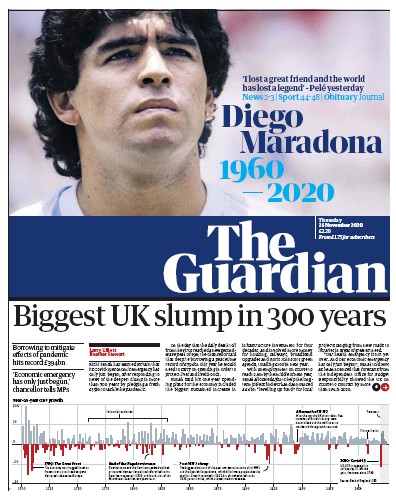 The Guardian Newspaper Front Page (UK) for 26 November 2020