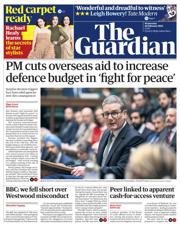 The Guardian front page for 26 February 2025