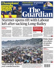 The Guardian (UK) Newspaper Front Page for 26 June 2020