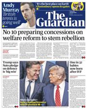 The Guardian front page for 26 June 2025