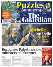 The Guardian front page for 26 July 2025