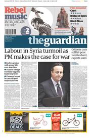 The Guardian (UK) Newspaper Front Page for 27 November 2015