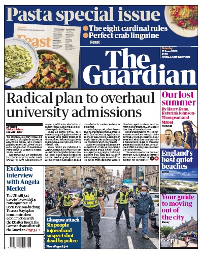 The Guardian Newspaper Front Page (UK) for 27 June 2020