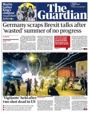 The Guardian (UK) Newspaper Front Page for 27 August 2020