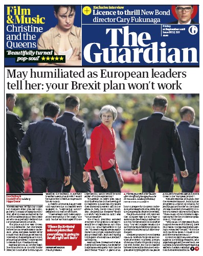 The Guardian Newspaper Front Page (UK) for 27 September 2018