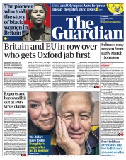 The Guardian (UK) Newspaper Front Page for 28 January 2021