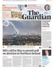 The Guardian (UK) Newspaper Front Page for 28 May 2018