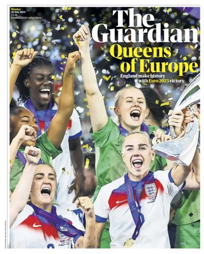 The Guardian Newspaper Front Page (UK) for 28 July 2025