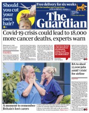 The Guardian (UK) Newspaper Front Page for 29 April 2020