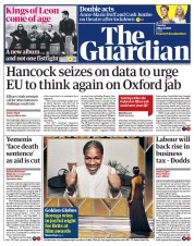 The Guardian (UK) Newspaper Front Page for 2 March 2021