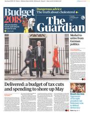 The Guardian (UK) Newspaper Front Page for 30 October 2018