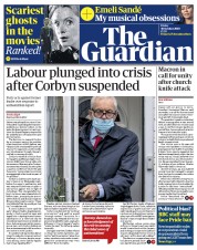 The Guardian (UK) Newspaper Front Page for 30 October 2020