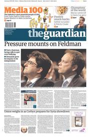 The Guardian (UK) Newspaper Front Page for 30 November 2015