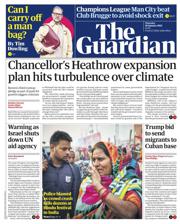 The Guardian front page for 30 January 2025