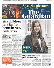 The Guardian (UK) Newspaper Front Page for 30 March 2020