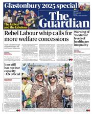 The Guardian front page for 30 June 2025