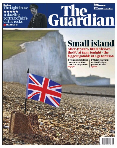 The Guardian Newspaper Front Page (UK) for 31 January 2020